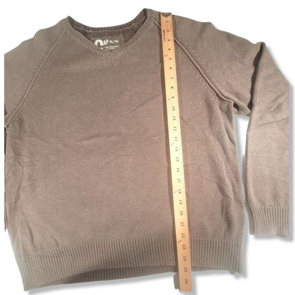 Gap V-Neck Sweater Neutral Earthy Brown Extra Large - Picture 4 of 10